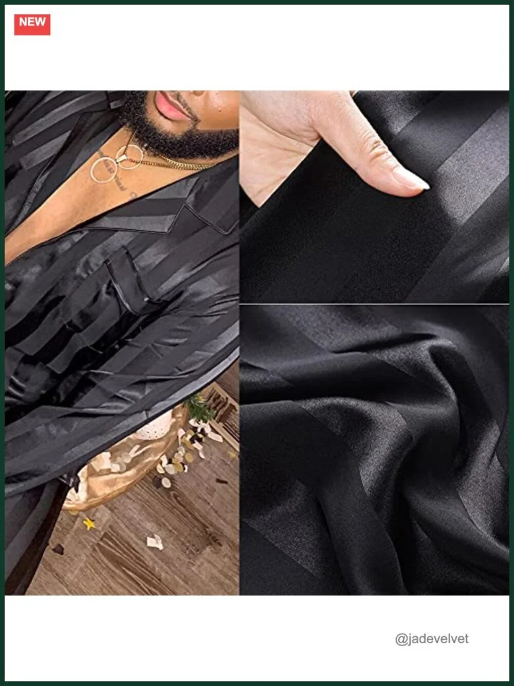 Men's Satin Pajama Set Long Sleeve Loungewear Button Down Two-Piece Sleepwear